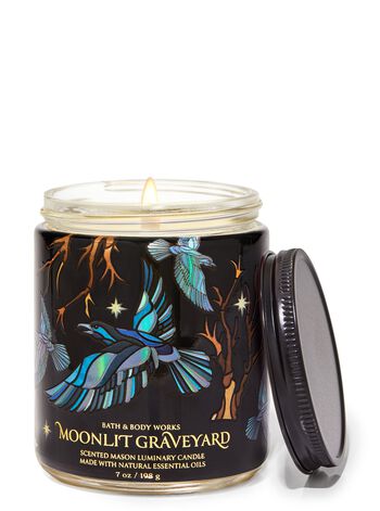 Moonlit Graveyard Mason Single Wick Candle Single Wick Candle