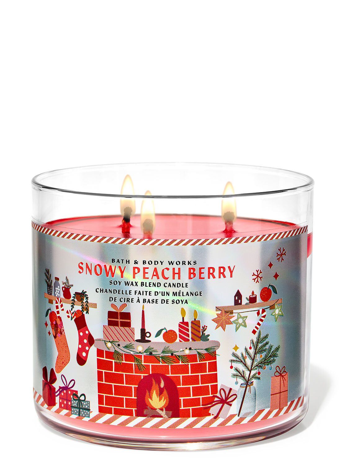 Shop Snowy Peach Berry 3-Wick Candle | Bath & Body Works Australia