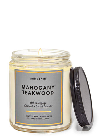 Mahogany Teakwood Single Wick Candle Single Wick Candle