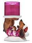 Holiday Dachshund Pedestal 3-Wick Candle Holder image number null