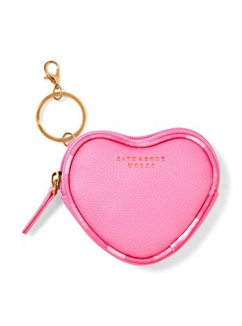 Pink Gingham Heart Coin Purse Cosmetic Bag