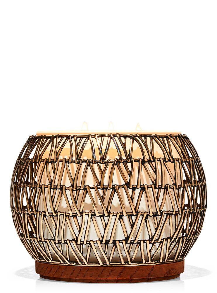 Buy Basketweave Bowl 3Wick Candle Holder 3Wick Candle Holder Online
