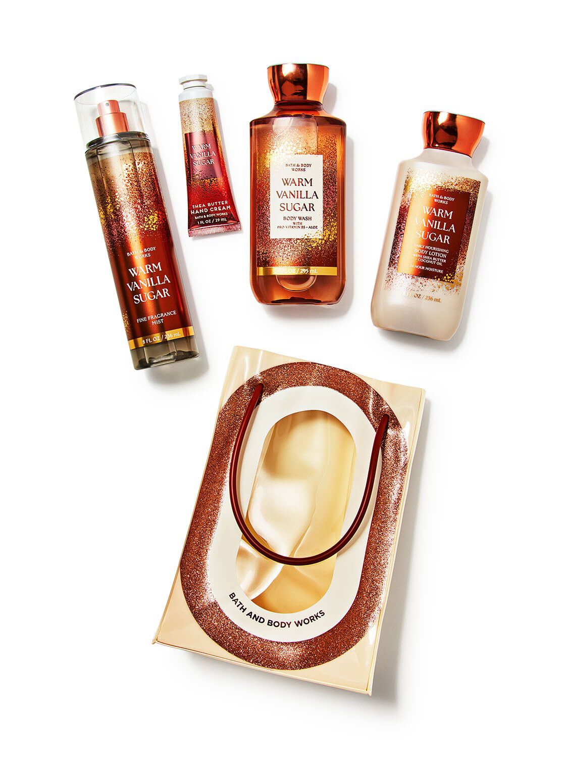 WARM VANILLA SUGAR ボディミスト 3本セット新品 Bath & Body Works - Warm Vanilla Sugar 3PC Gift Set - Lotion, Mist