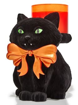 Vampire Cat Pedestal 3-Wick Candle Holder