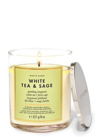 White Tea & Sage Signature Single Wick Candle Single Wick Candle