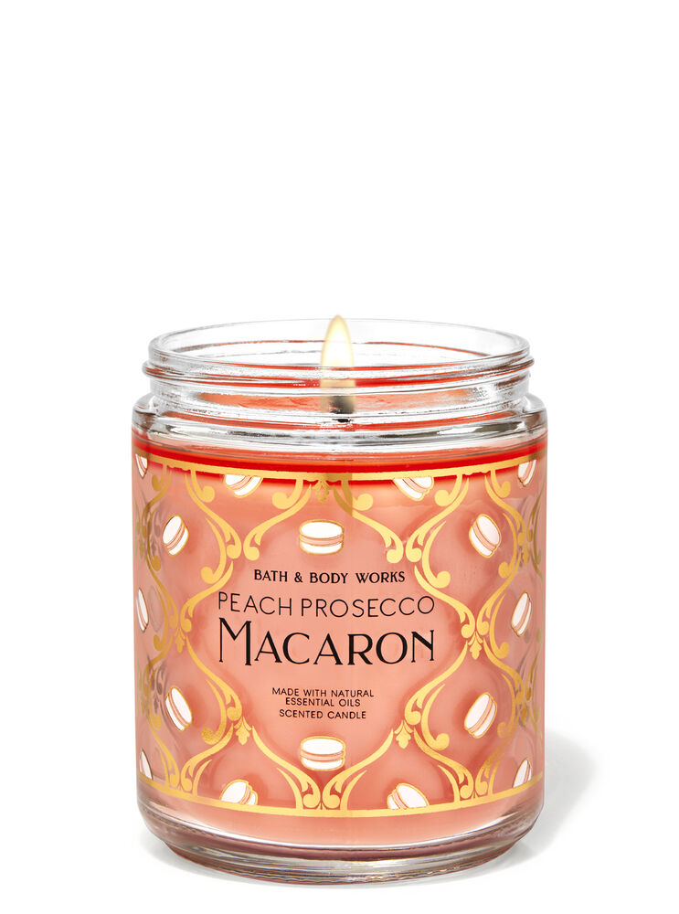 Peach Prosecco Macaron Single Wick Candle Single Wick Candle