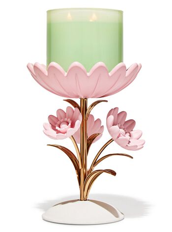 Metal Flower Pedestal 3-Wick Candle Holder 3-Wick Candle Holder