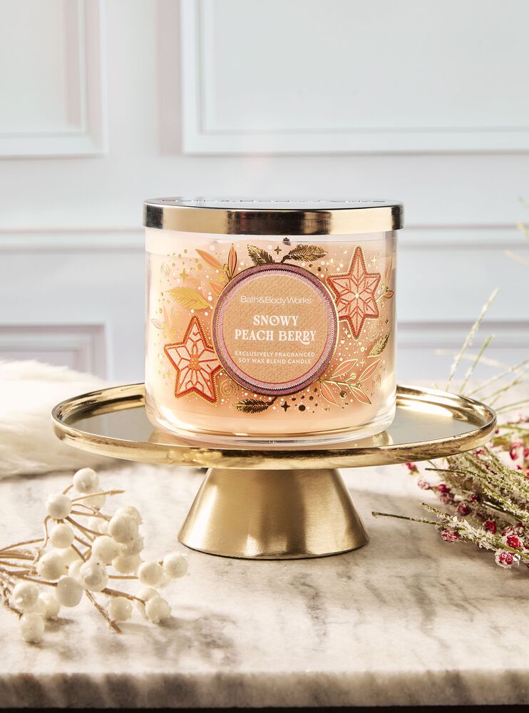 Snowy Peach Berry 3-Wick Candle 3-Wick Candle