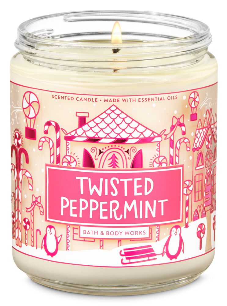 Twisted Peppermint Single Wick Candle Single Wick Candle