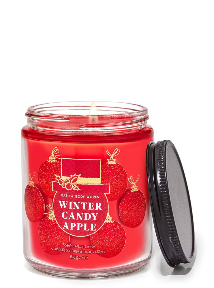 Winter Candy Apple Mason Single Wick Candle Mason Single Wick Candle