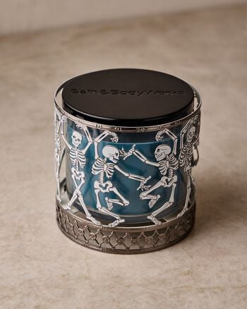 Glow-in-the-Dark Dancing Skeleton 3-Wick Candle Holder 3-Wick Candle Holder