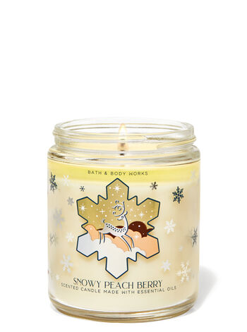 Snowy Peach Berry Single Wick Candle Single Wick Candle