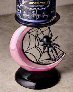 Spider and Moon Pedestal 3-Wick Candle Holder
